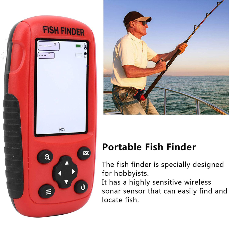 Fishing Boat Depth Finder - เครื่องหาปลาไร้สาย เซ็นเซอร์โซนาร์ไร้สาย ระยะตรวจจับ 50 เมตร ลึก