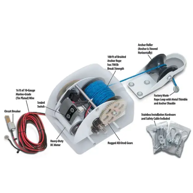 เครื่องกว้านสมอไฟฟ้า 12V สำหรั - Fishing Boat Anchor Winch บทวิจารณ์และราคา