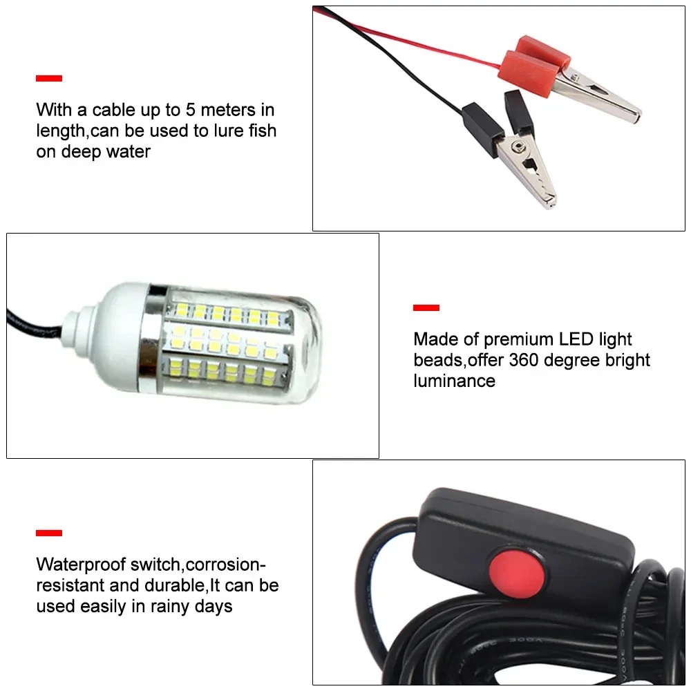 โคมไฟใต้น้ำ12V 15W 108 LED ไฟส - Fishing Boat Navigation Light บทวิจารณ์และราคา